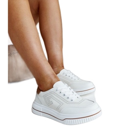 Scarpe sportive in pelle beige