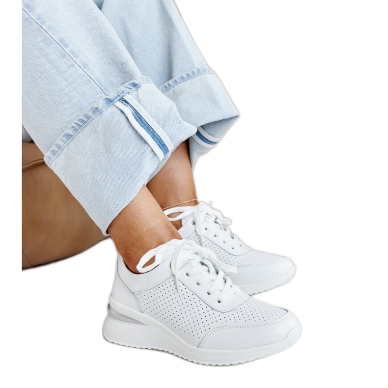 Scarpe sportive in pelle bianca