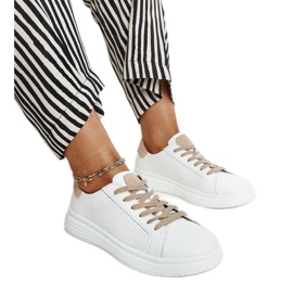 Scarpe in pelle bianca e beige