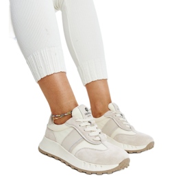 Sneakers in pelle grigia di Nahas grigio