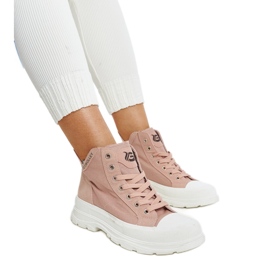 Sneakers alte rosa con rientranze di Nura