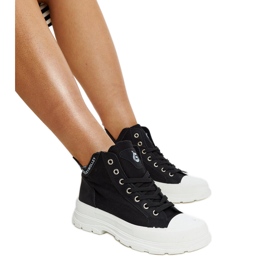 Sneakers alte Nura nere con rientranze nero