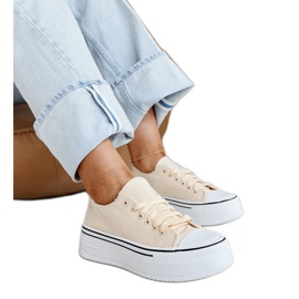 Sneaker beige chiaro con spessa suola Bahira