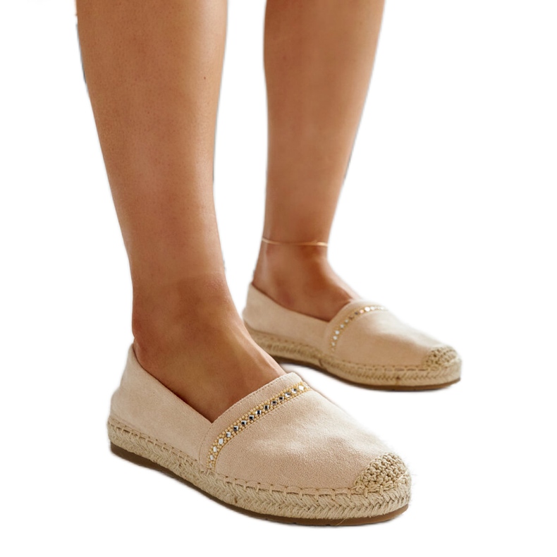 Espadrillas beige chiaro con strass Abia