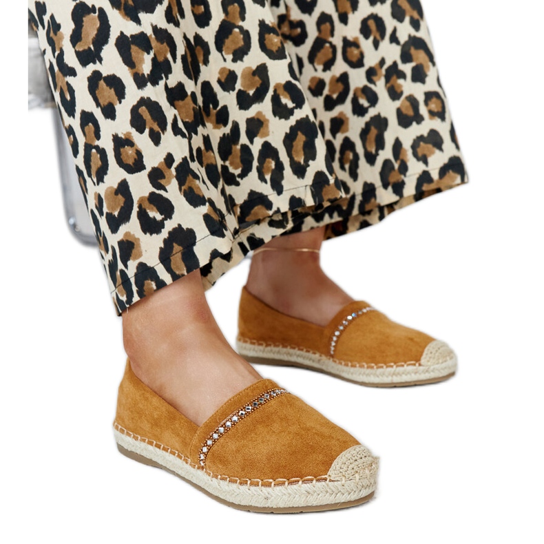 Espadrillas marroni con strass Abia marrone