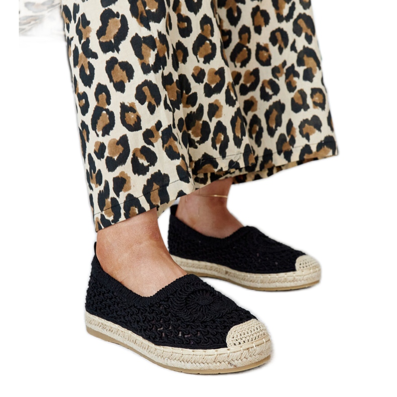 Espadrillas Seila nere ricamate nero