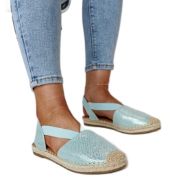 Espadrillas verde chiaro con tacco aperto Tharna