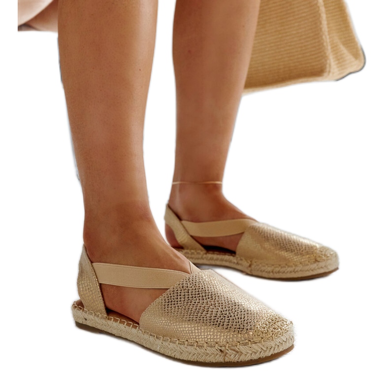 Espadrillas beige con tacco aperto Tharna