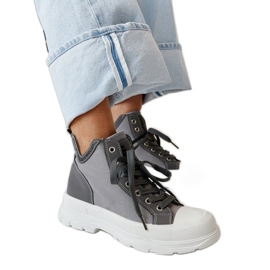 Sneakers alte Nura grigie con rientranze grigio