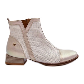 Stivali Tacco Basso da Donna in Pelle Maciejka 06397-22 Beige Chiaro