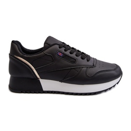 Merida Scarpe sportive in pelle con plateau e lacci neri nero