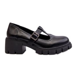 Jezzi Scarpe Da Donna In Eco Pelle Con Plateau E Blocco, Nero Emelna