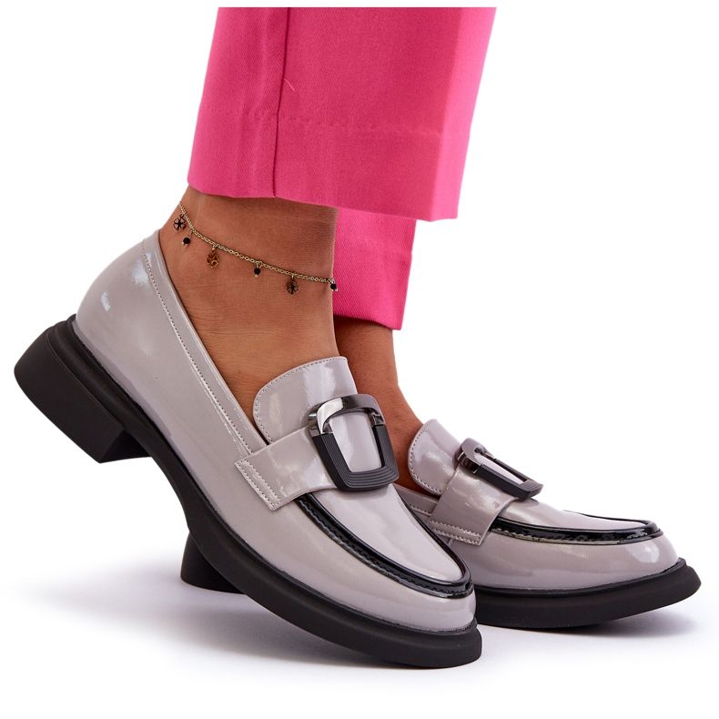 Vinceza Mocassini da Donna in Vernice Grigio Fidodia