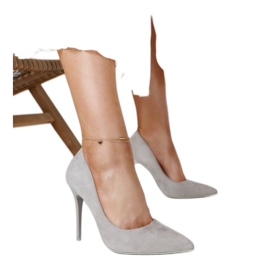Decollete grigie con inserto in pelle Amedie grigio