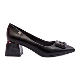 Vinceza Décolleté con tacco largo e decorazione, Eco Pelle, Sarala Nera nero