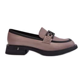 Vinceza Mocassini Eleganti da Donna in Pelle, Triana Beige Scuro grigio