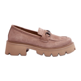 Vinceza Mocassini Chunky in pelle scamosciata beige da donna Neloria
