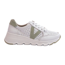 Vinceza Scarpe Sportive Leggere in Pelle da Donna Bianco Eleonori bianca