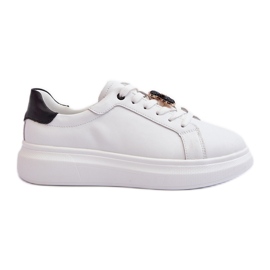 Vinceza Sneakers Da Donna In Pelle Con Orsetto, Mirven Bianca bianco