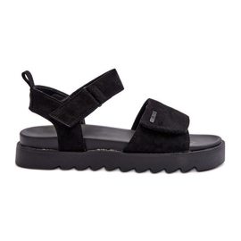 Sandali in pelle scamosciata da donna sulla piattaforma Big Star NN274700 neri nero
