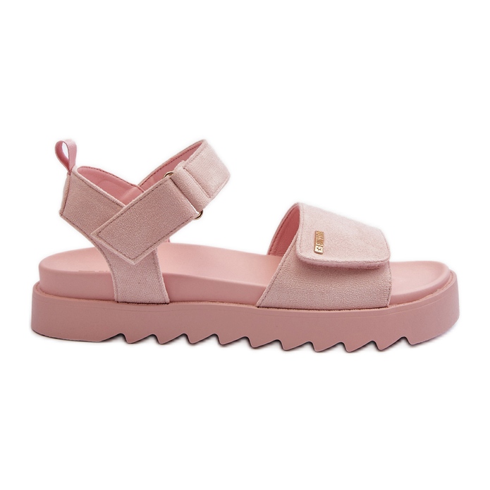 Sandali in pelle scamosciata da donna sulla piattaforma Big Star NN274701 Rosa