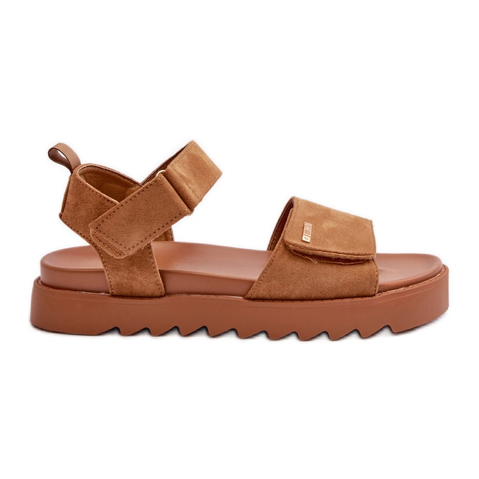 Sandali in pelle scamosciata da donna sulla piattaforma Big Star NN274705 Marrone