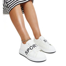 Scarpe in pelle blu con fibbia decorativa bianca