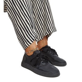 Scarpe stringate in pelle nera nero