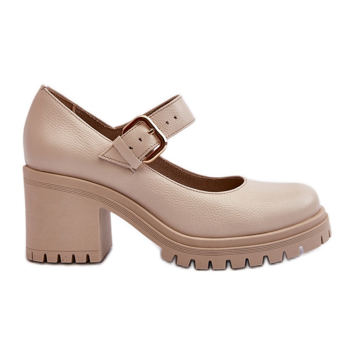 Zazoo 20166 Décolleté in pelle beige