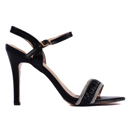 Sandali eleganti neri con tacco da donna nero