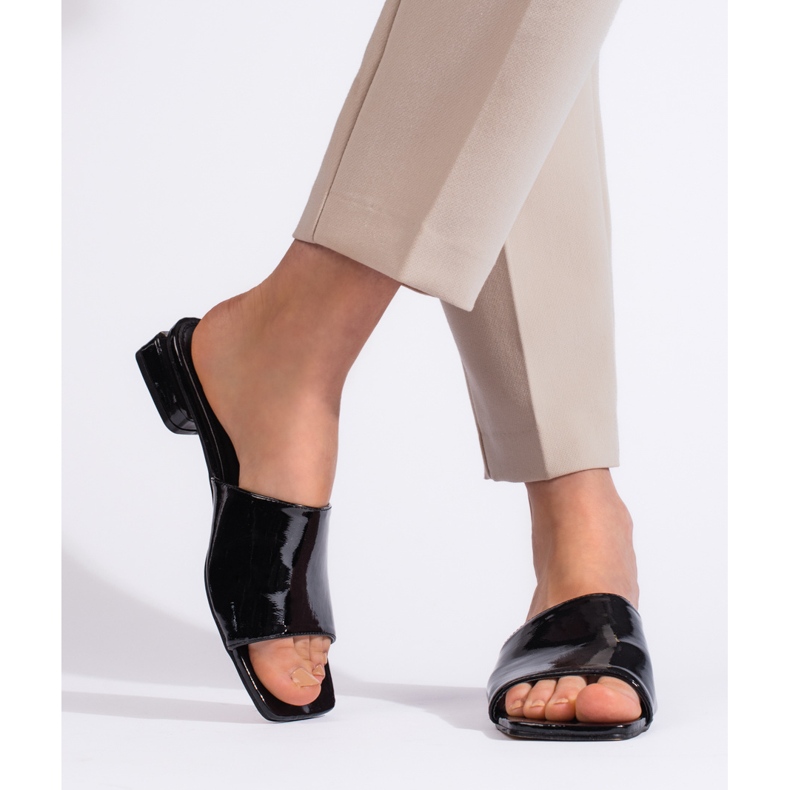 Goodin Classici zoccoli neri da donna con tacco alto nero