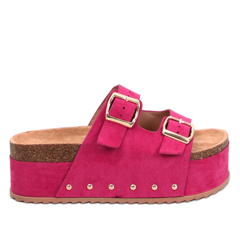 Ciabatte Galzai con plateau in sughero fucsia rosa