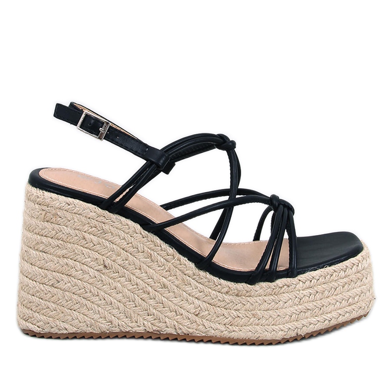 Pascai Sandali espadrillas con zeppa neri nero