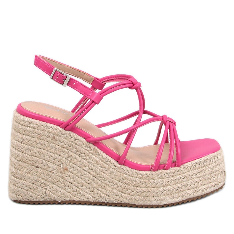 Pascai Sandali espadrillas con zeppa fucsia rosa