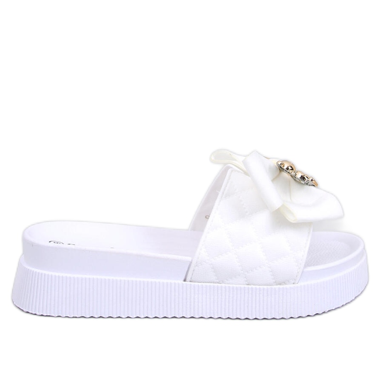Brandis Infradito orsetto bianco dorato bianca