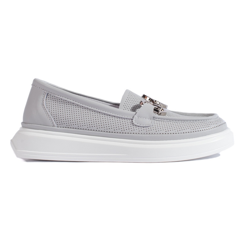 Goodin Mocassini da donna traforati grigi grigio