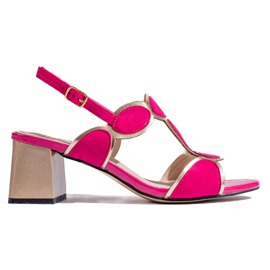 Goodin Sandali da donna fucsia con fibbia rosa