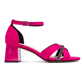 Goodin Sandali da donna in camoscio fucsia rosa