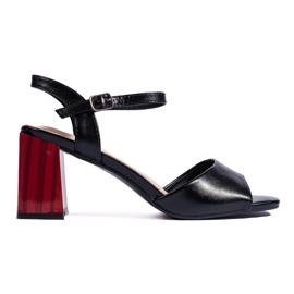 Goodin Eleganti sandali neri da donna con tacco alto nero