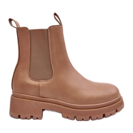 Stivaletti Chelsea in pelle con cerniera, Pitrese beige scuro