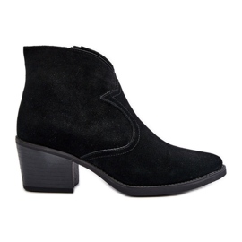 S.Barski Stivali da cowboy in pelle scamosciata con cerniera D&amp;A SN622-29 Neri nero