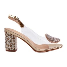 S.Barski Sandali trasparenti con tacco alto color oro D&amp;A MR38-812 d'oro