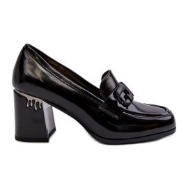 S.Barski Scarpe con tacco alto da donna, Vernice Nera D&amp;A MR38-973 nero