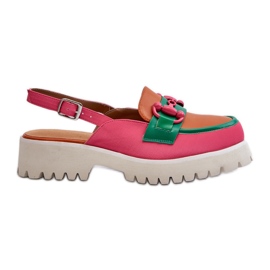 S.Barski Sandali con tacco piatto da donna con decorazione Arancione D&amp;A MR38-656 arancia