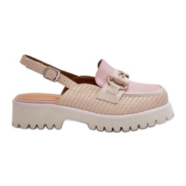 S.Barski Sandali con tacco piatto da donna con decorazione Beige D&amp;A MR38-656