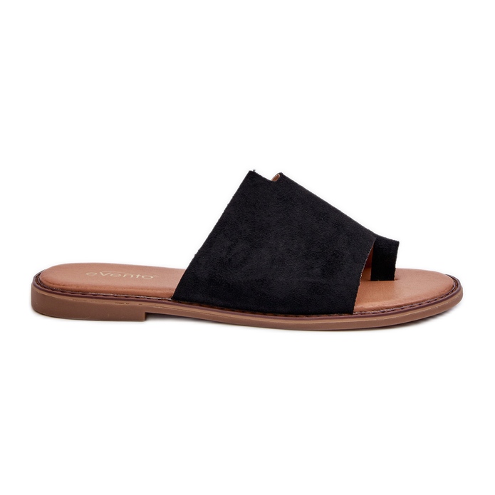Infradito da donna in pelle scamosciata nera Amite nero