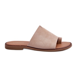 Infradito da donna in pelle scamosciata Beige Amite