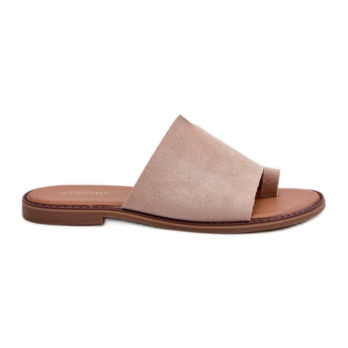 Infradito da donna in pelle scamosciata Beige Amite