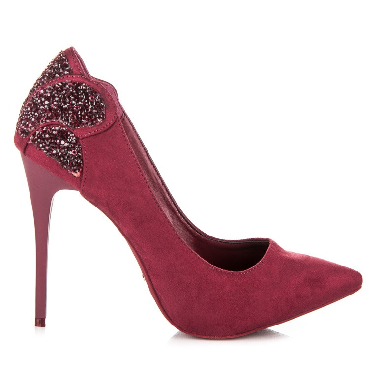 Vices Tacchi marroni con cristalli rosso
