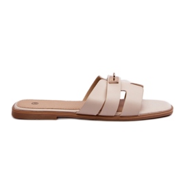 Infradito Piatti Da Donna Con Decorazione, Beige Kavinia